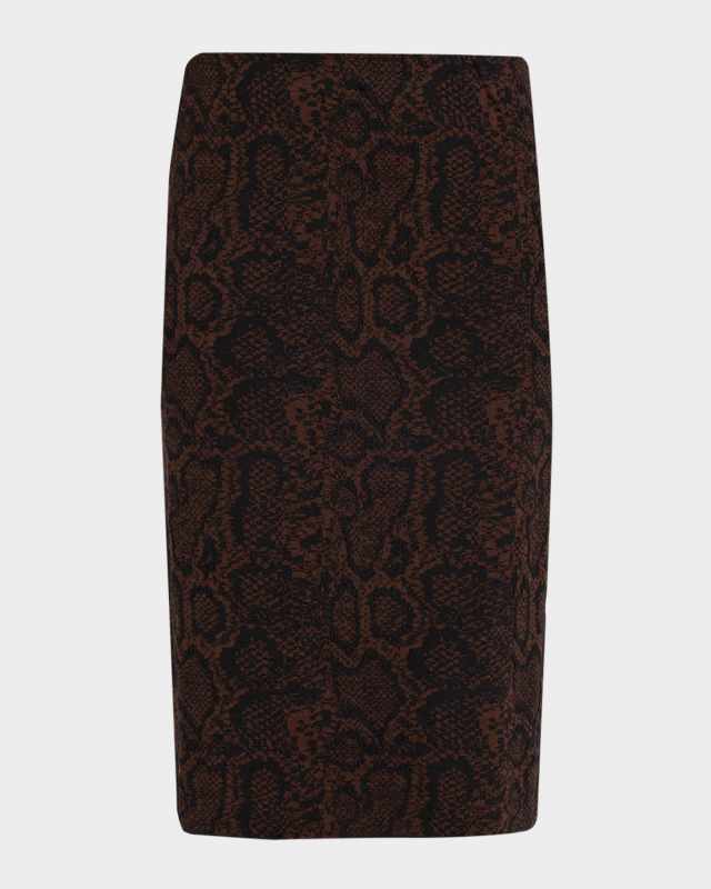 Textured Snake Jacquard Pencil Skirt